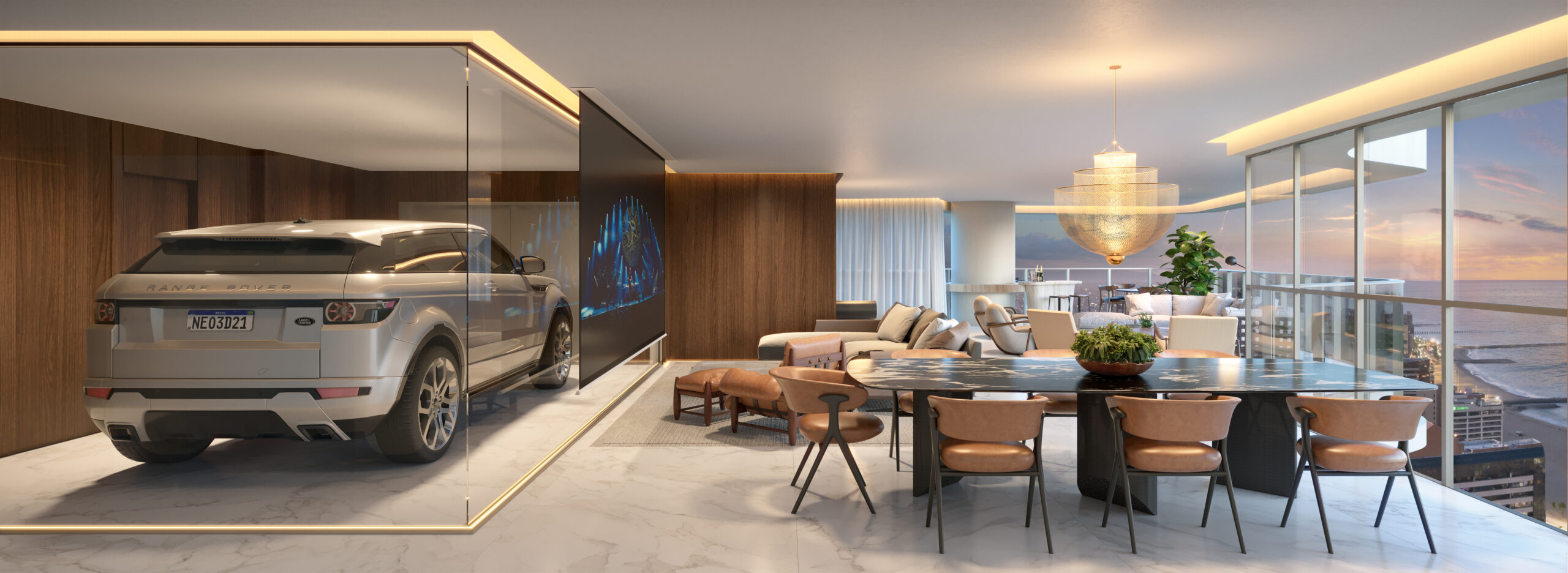 Sala Apto Tipo com carro