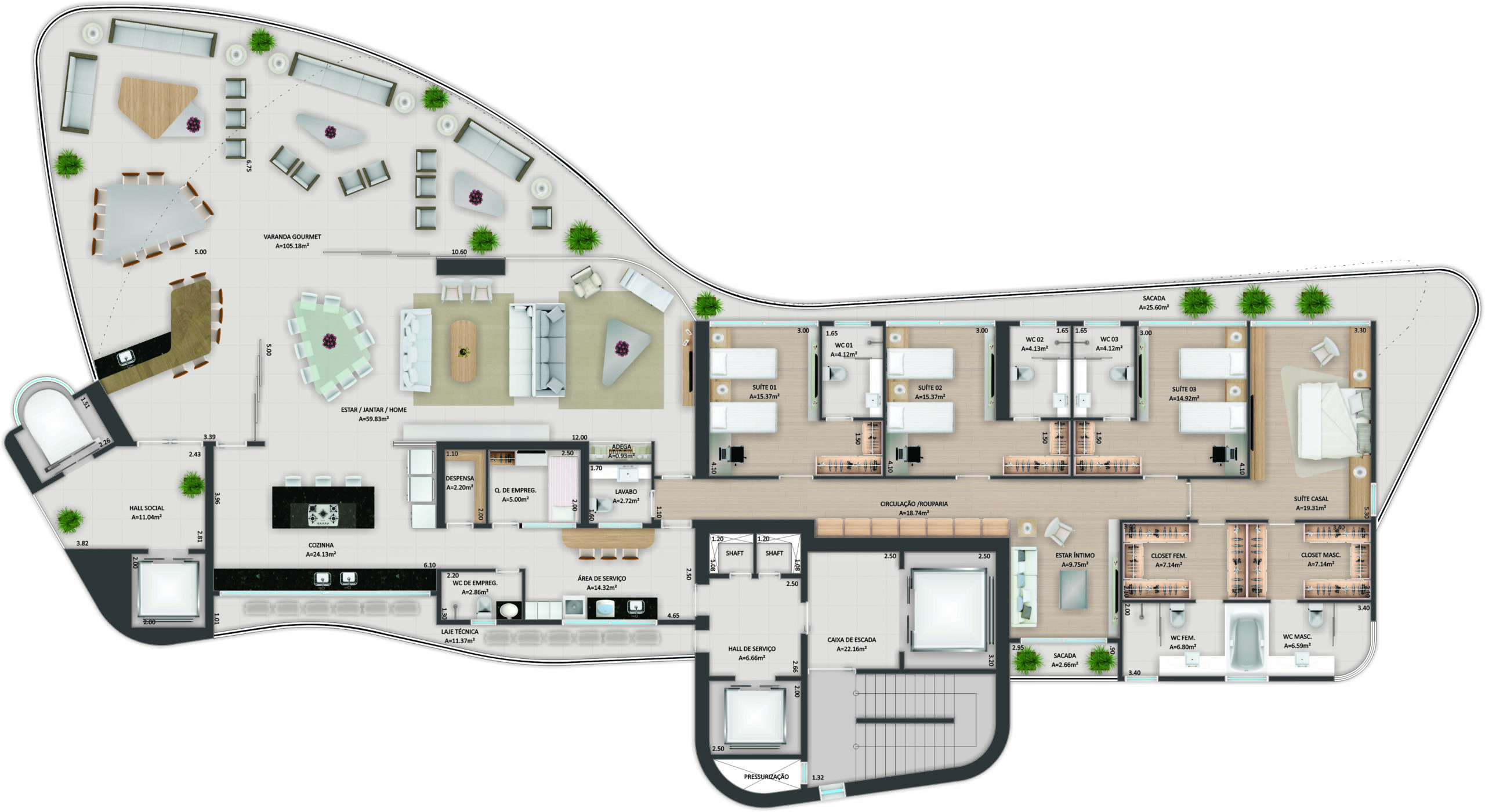 Planta - 444,22m²