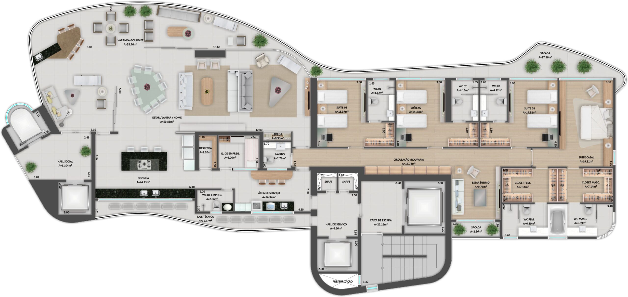 Planta - 384,28m²